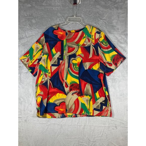 Alfred Dunner womens plus size 18W Blouse multi-color 3 bottons on back pre-owne - Picture 2 of 16